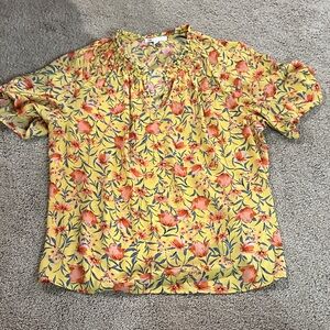 DR2 Yellow Floral Blouse